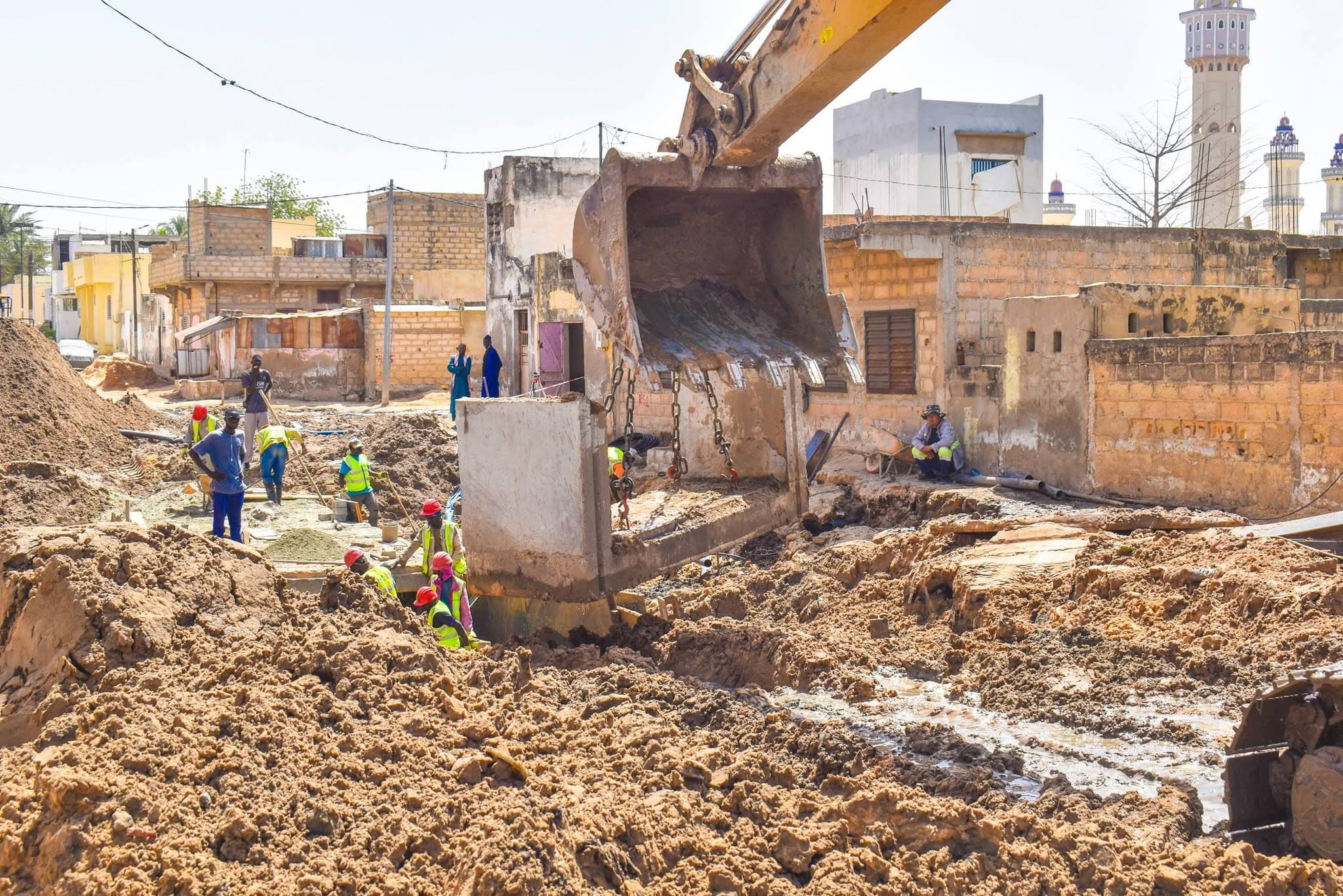 Travaux de drainage des eaux pluviales de Touba