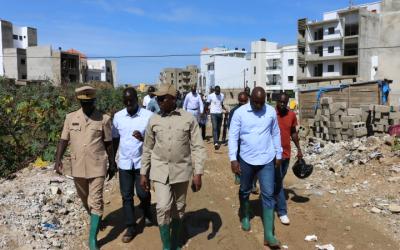 Inondations à Ouakam : Des individus ont déversé du gravas et du béton dans le canal d&#039;évacuation des eaux