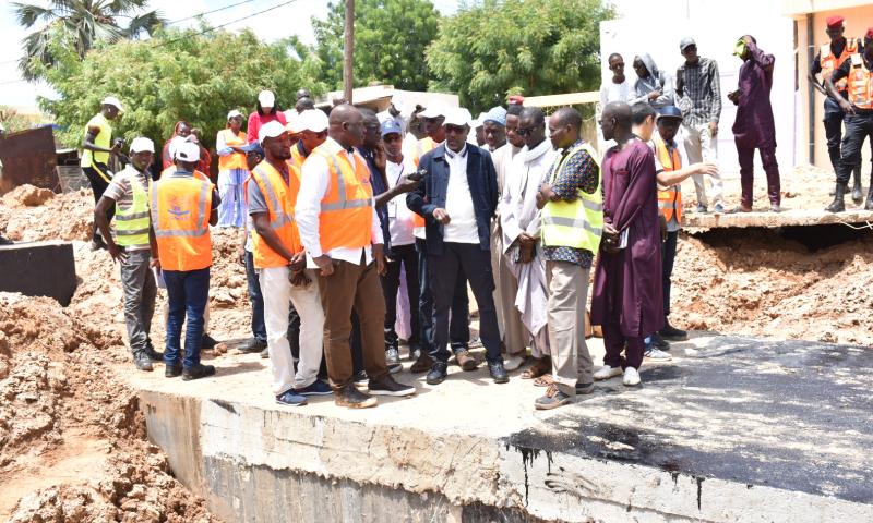 Prévention des inondations à Touba  Le DG Mamadou Mamour Diallo s’assure de la mise en œuvre des mesures conservatoires